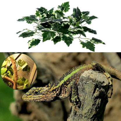 Artificial Vine Reptile Lizards Terrarium Decoration Chameleons Climb Rest Plants Leaves