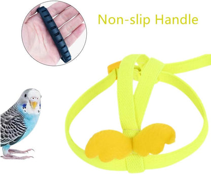 Bird Harness and Leash, Bird Parrot Adjustable Outdoor Flying Training Rope with Buckle for Cockatiel, Macaw, Budgie, Red-Breasted Parakeet, Monk Parakeet, Grey Parrot, Lovebird