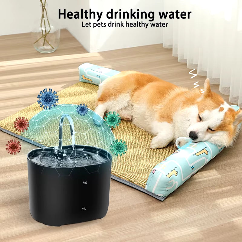 Cats Water Fountain Automatic Filter Cats Fountain with Stainless Steel Faucet Silent Water Pump Pet Cats Dog Water Dispenser