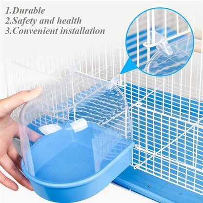 Parrot Bath Box Bird Cage Accessory Supplies Bathing Tub Bath for Parakeet Pet Brids Canary Budgies Parrot (Random Color)