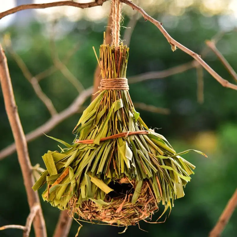 19 Style Birds Nest Bird Cage Natural Grass Egg Cage Bird House Outdoor Decorative Weaved Hanging Parrot Nest Houses Pet Bedroom