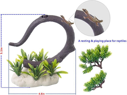 Aquarium Pets Plastic Plants for Fish Tank Decorations, Artificial Pine Tree Aquarium Décorfor Fish or Reptile