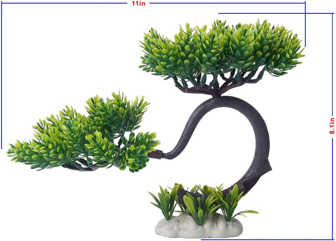 Aquarium Pets Plastic Plants for Fish Tank Decorations, Artificial Pine Tree Aquarium Décorfor Fish or Reptile