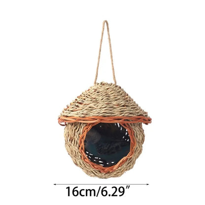 19 Style Birds Nest Bird Cage Natural Grass Egg Cage Bird House Outdoor Decorative Weaved Hanging Parrot Nest Houses Pet Bedroom