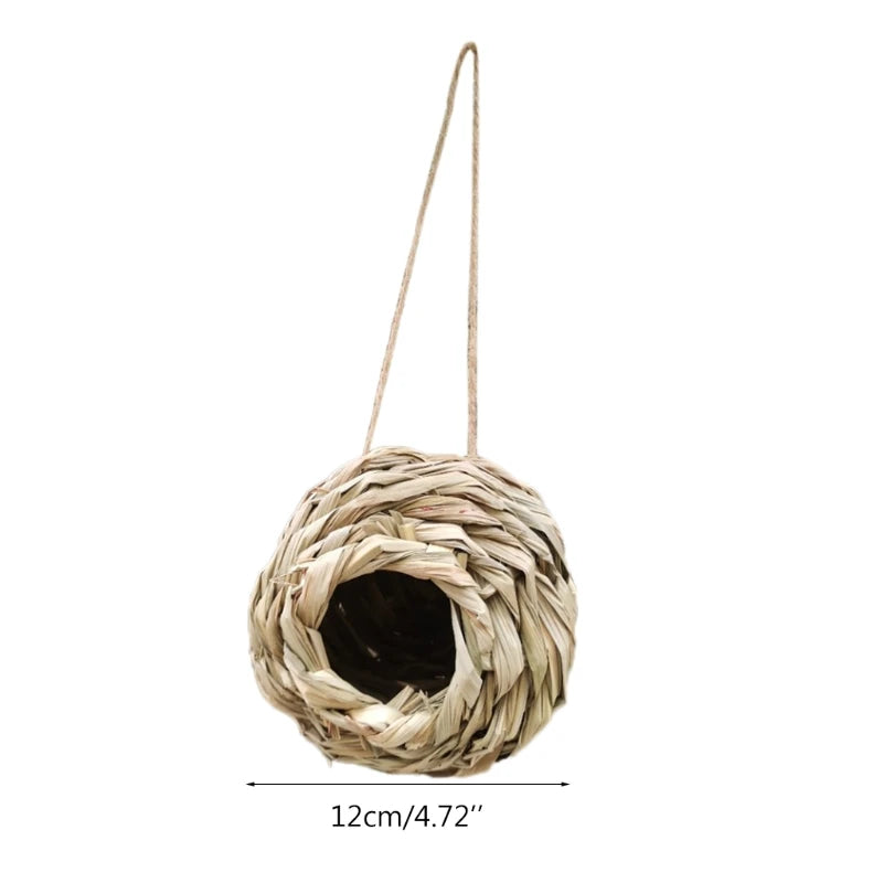 19 Style Birds Nest Bird Cage Natural Grass Egg Cage Bird House Outdoor Decorative Weaved Hanging Parrot Nest Houses Pet Bedroom