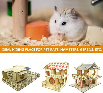 Hamster Guinea Pig Bed House,Pet Bed Hamster House Hideout Hut Double-Storey Pet Stairs Tunnel Toy Playground Pet Hamster Sleeping Accessories for Small Pet