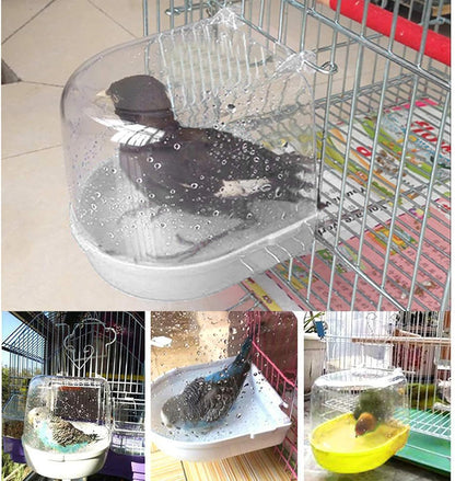 Parrot Bath Box Bird Cage Accessory Supplies Bathing Tub Bath for Parakeet Pet Brids Canary Budgies Parrot (Random Color)