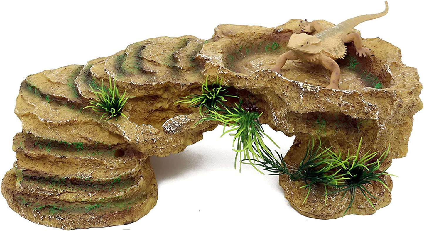 JIH Turtle Basking Platform Aquarium Landscape Decorative for Aquatic Turtles, Frogs, Reptiles (JW936)