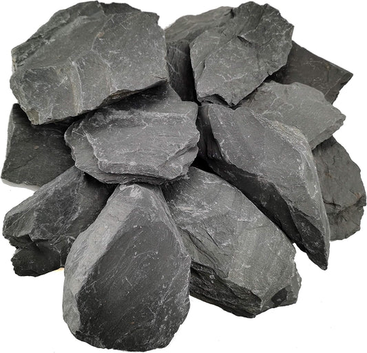 Natural Slate Rocks PH Neutral Stone Perfect Rocks for Aquariums, Landscaping Model,Tank Decoration,Amphibian Enclosures (12 LB, 5-7 Inch)