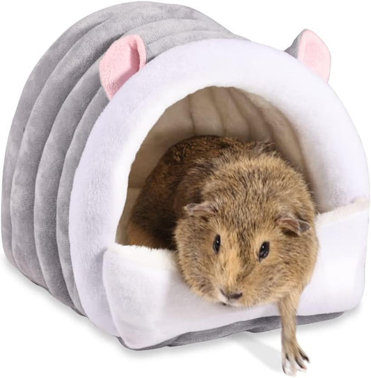 Guinea Pig Bed,Winter Warm Cozy House Hideout, Cage Nest Accessories for Dwarf Rabbit Bunny Ferret Hamster Chinchilla Hedgehog