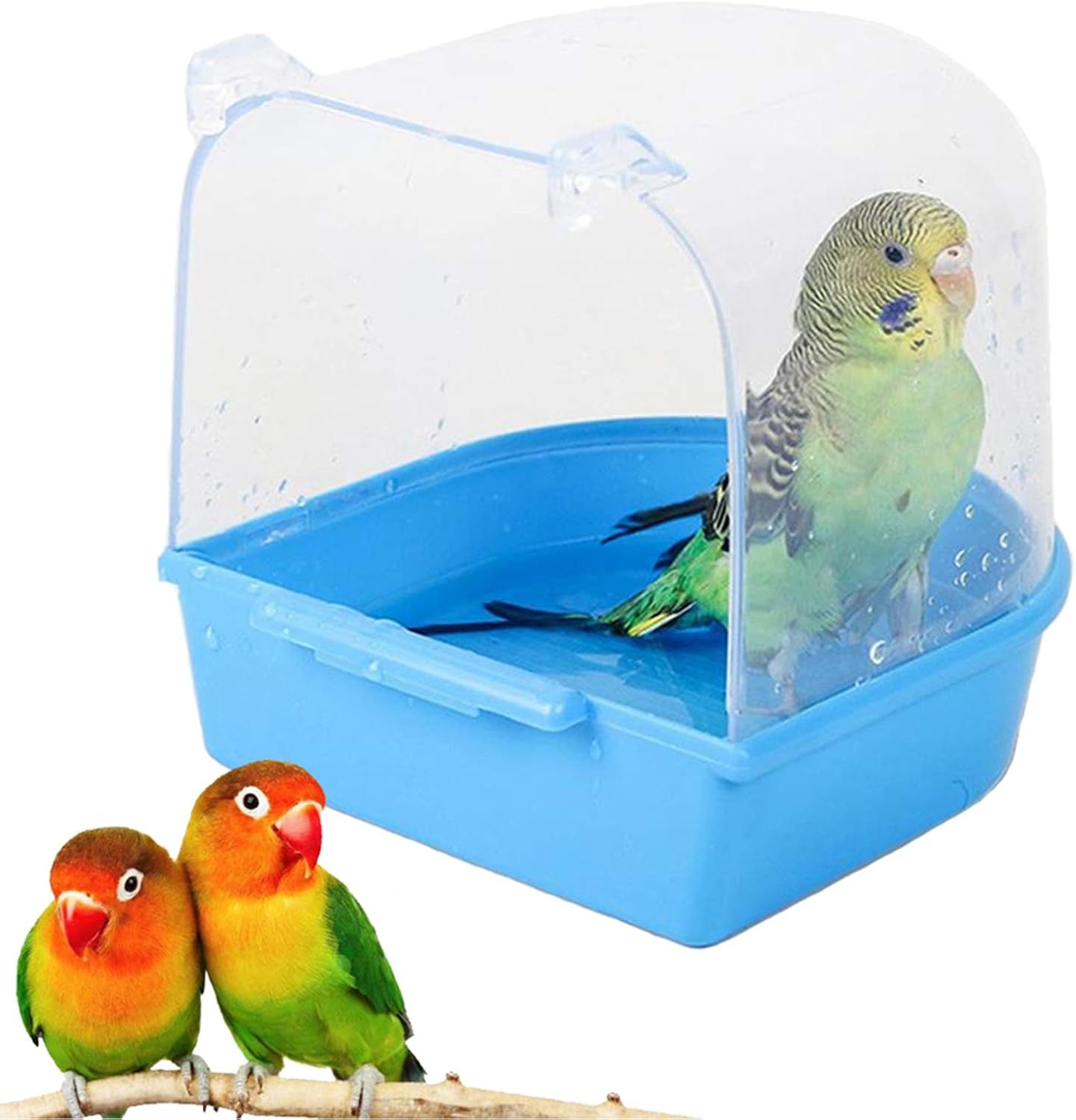 Parrot Bath Box Bird Cage Accessory Supplies Bathing Tub Bath for Parakeet Pet Brids Canary Budgies Parrot (Random Color)