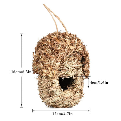 19 Style Birds Nest Bird Cage Natural Grass Egg Cage Bird House Outdoor Decorative Weaved Hanging Parrot Nest Houses Pet Bedroom