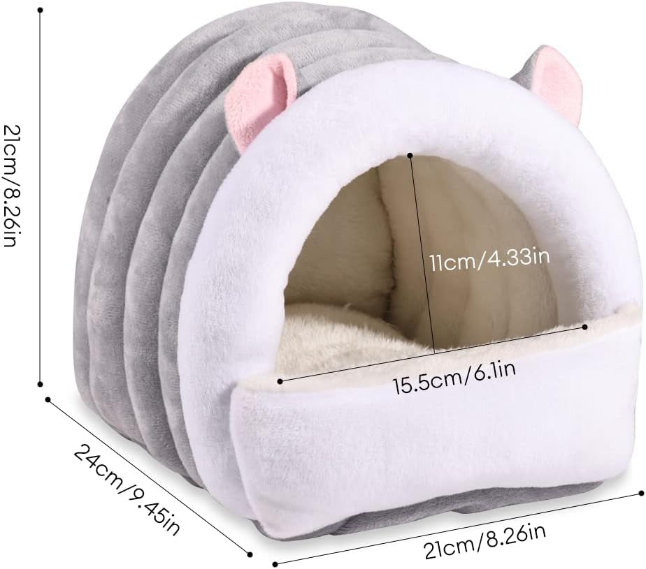 Guinea Pig Bed,Winter Warm Cozy House Hideout, Cage Nest Accessories for Dwarf Rabbit Bunny Ferret Hamster Chinchilla Hedgehog