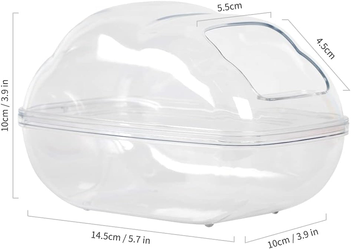 Hamster Sand Bath Container Large Hamster Toilet with Scoop Set Dust Bust Accessories for Small Animals (Transparent, Medium)