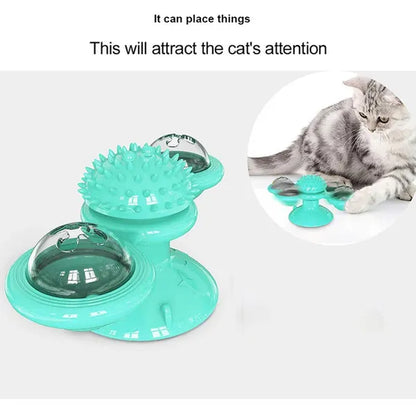 Cat Windmill Interactive Toy Playing Training Puzzle Cat Game Turntable Teeth Cleaning Pet Products Animals Kitten Accessories