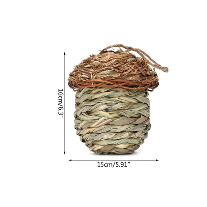 19 Style Birds Nest Bird Cage Natural Grass Egg Cage Bird House Outdoor Decorative Weaved Hanging Parrot Nest Houses Pet Bedroom