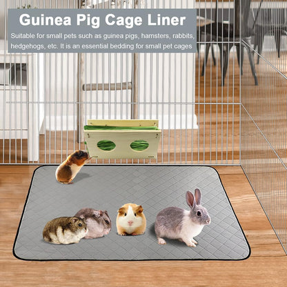 Guinea Pig Cage Liners, 2 Pack Guinea Pig Pee Pads Super Absorbent & Washable, Guinea Pig Bedding anti Slip Bottom, Guinea Pig Cage Accessories for for Small Animals (23.6" X 47.2")