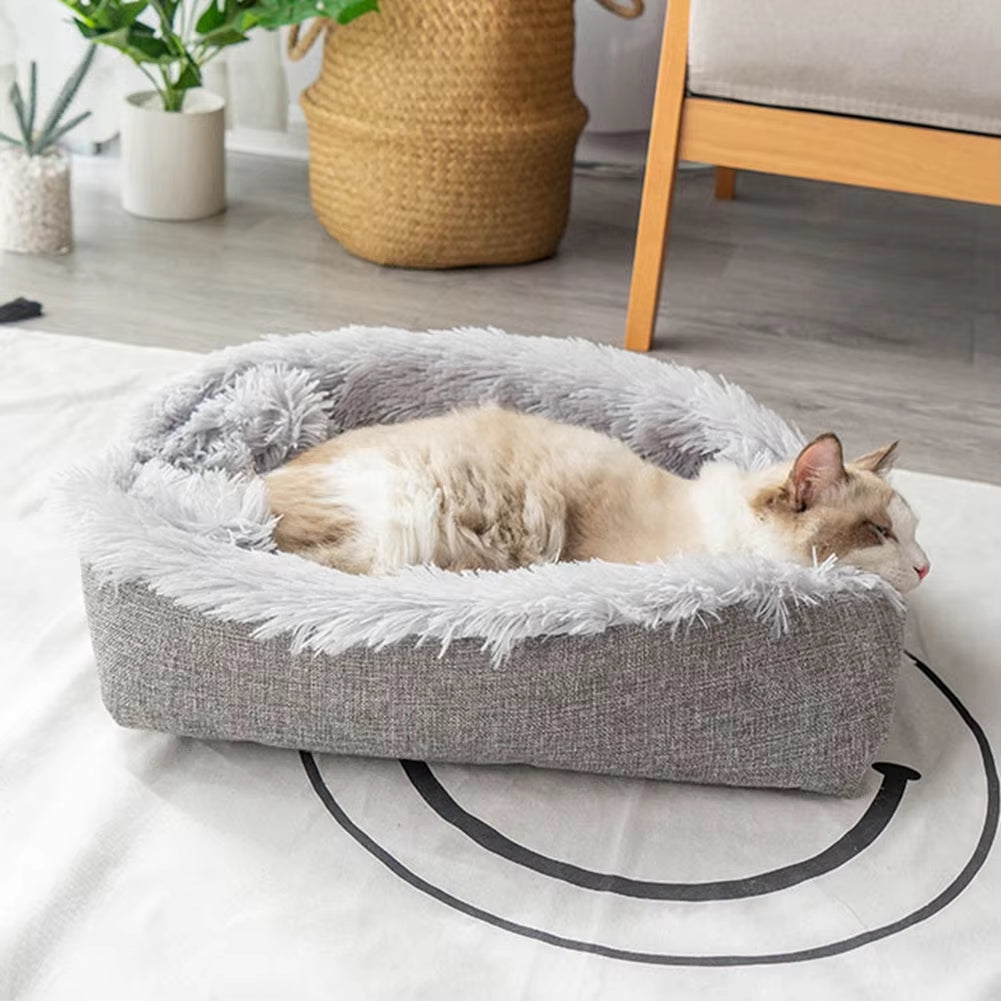 Puppy Plush Bed Winter Warm Dog Bed Cat Small Dog Fluffy Plush Pet Blankets Dual Use Sleeping Soft Mat Puppy Pet Bed Mattress