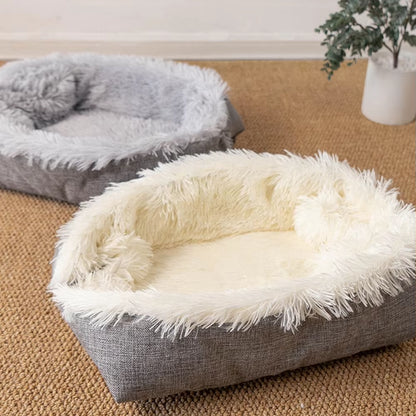 Puppy Plush Bed Winter Warm Dog Bed Cat Small Dog Fluffy Plush Pet Blankets Dual Use Sleeping Soft Mat Puppy Pet Bed Mattress