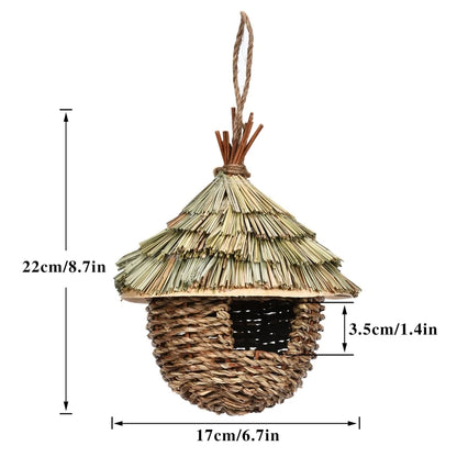 19 Style Birds Nest Bird Cage Natural Grass Egg Cage Bird House Outdoor Decorative Weaved Hanging Parrot Nest Houses Pet Bedroom