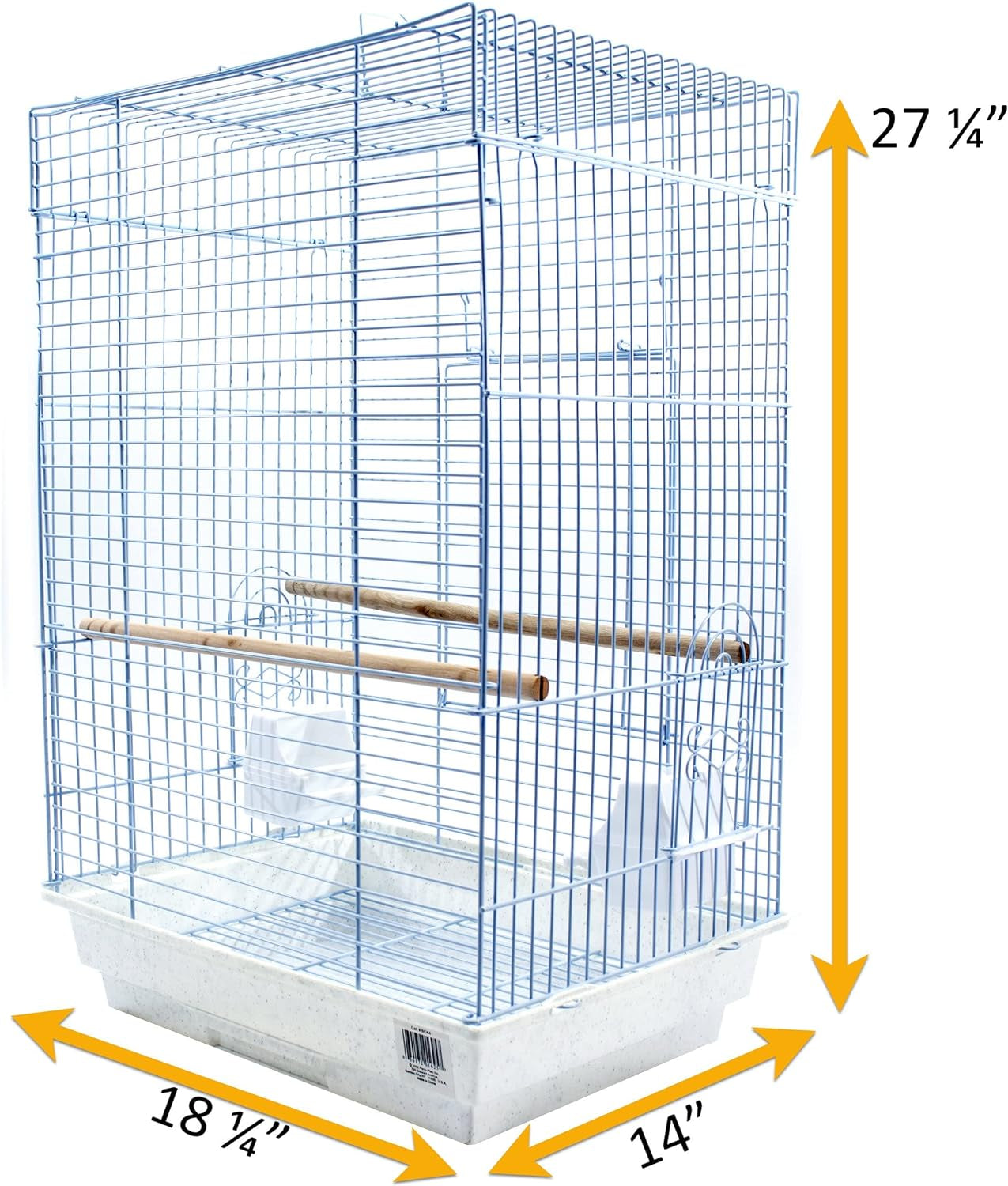 Cockatiel & Small Parrot Starter Kit with Birdcage, Cover, and Accessories – Perfect for Cockatiels, Conures, and Small Parrots – Square Dome – White