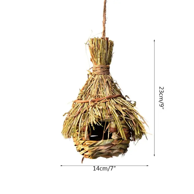 19 Style Birds Nest Bird Cage Natural Grass Egg Cage Bird House Outdoor Decorative Weaved Hanging Parrot Nest Houses Pet Bedroom