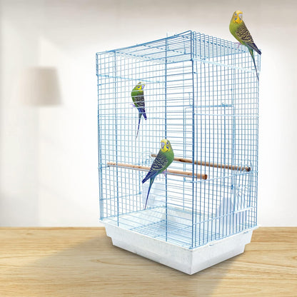 Cockatiel & Small Parrot Starter Kit with Birdcage, Cover, and Accessories – Perfect for Cockatiels, Conures, and Small Parrots – Square Dome – White