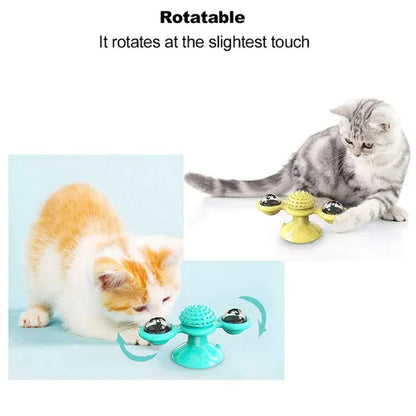 Cat Windmill Interactive Toy Playing Training Puzzle Cat Game Turntable Teeth Cleaning Pet Products Animals Kitten Accessories