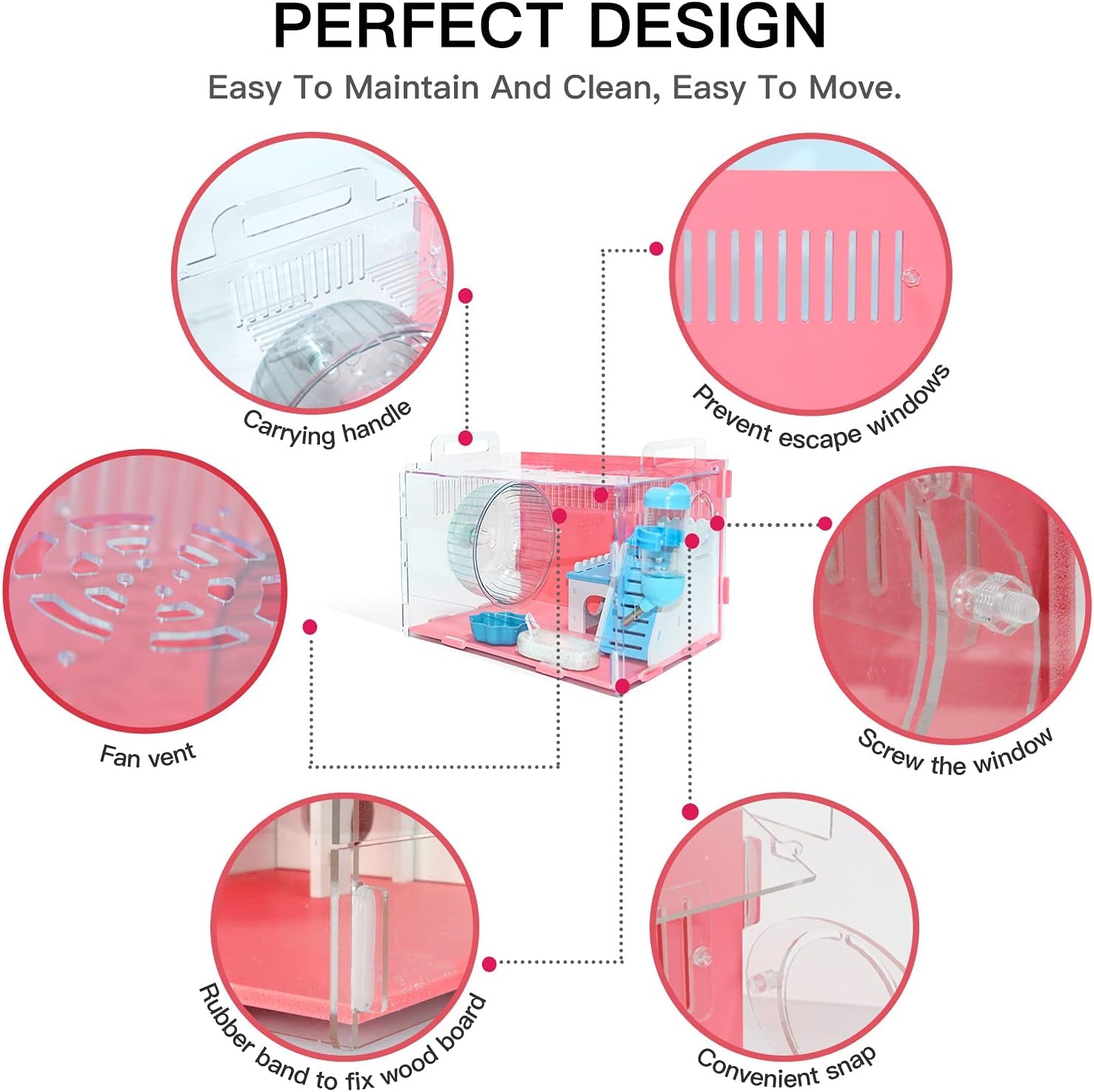 Hamster Cages, Rat Cage, Gerbil Haven Habitat, Habitats with Hamster Accessories Includes Hamster Wheel&Hamster Bedding, Chew Toys, Water Bottle, Food Dish and Hamster Hideout