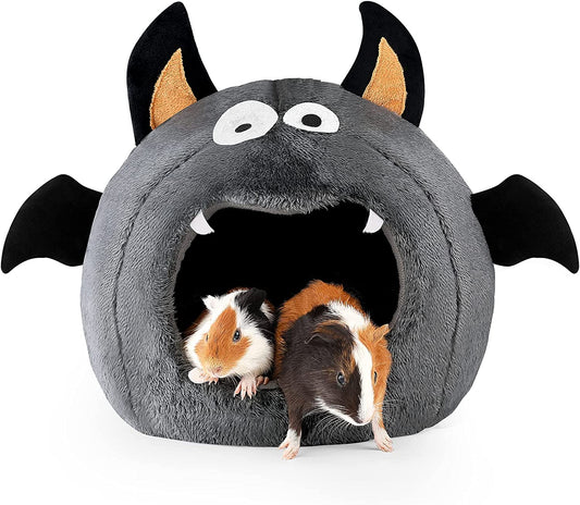 Guinea Pig Bed, Guinea Pig Hideout, Rabbit Bed, Bunny Hideout, Guinea Pig Cage Accessories for Guinea Pig, Bunny, Hamster, Chinchilla, Ferret, Rabbit and Other Small Pets - Bat Shape