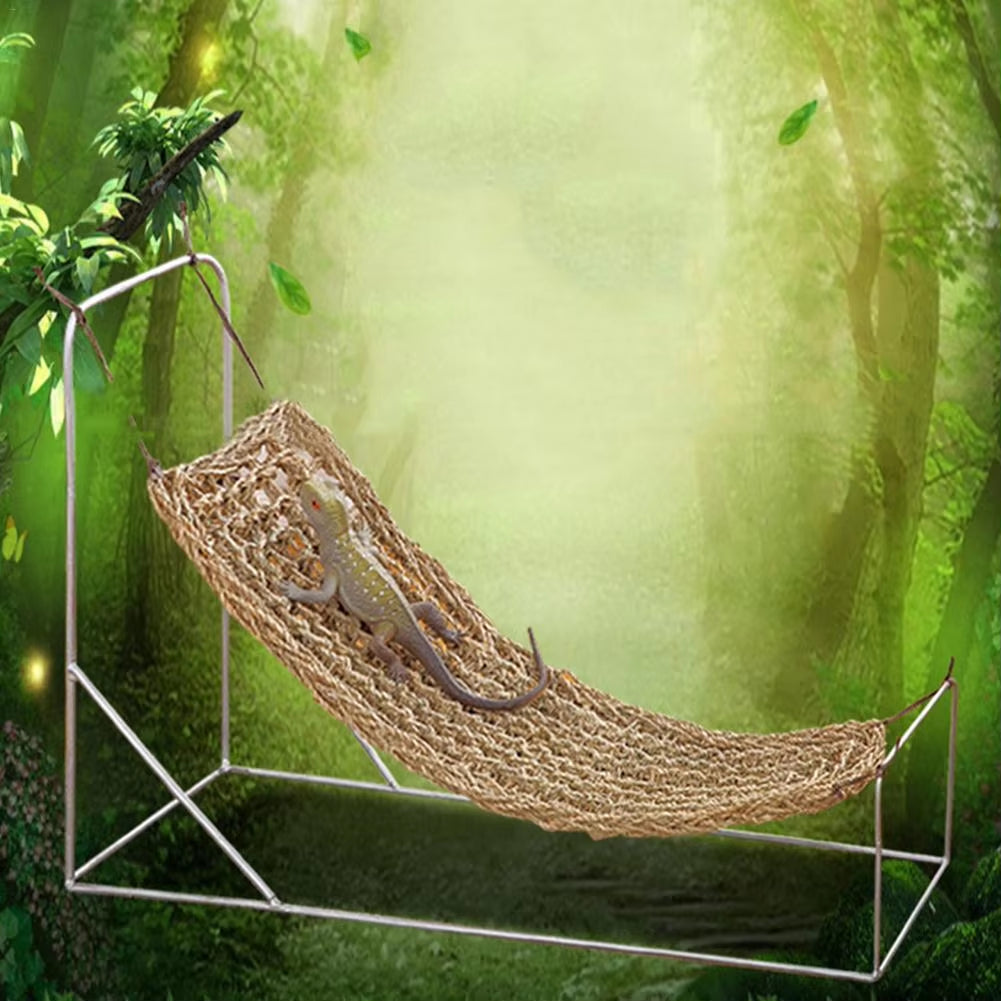 Seaweed Reptile Lizard Hammock Swing Hamster Reptile Pet Lounger Grass Mat Pet Hanging Bed Mat Small Hermit Crabs Geckos Bed