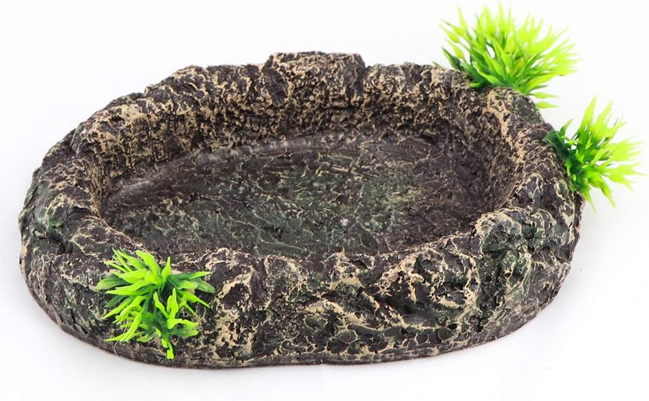 Amphibian Reptile Snake Worm Dish Water Food Bowl for Lizard Turtle Bearded Dragon Tank Accessory Terrarium Habitat Decoration