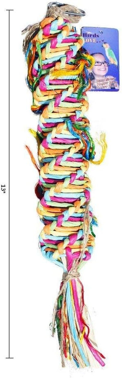 Single Medium Twisted Paper Tornado Bird Toy for Amazons, Eclectus, Mini Macaws, Sun Conures, Cockatoos, African Greys and Similar Sized Medium Birds - Single Item