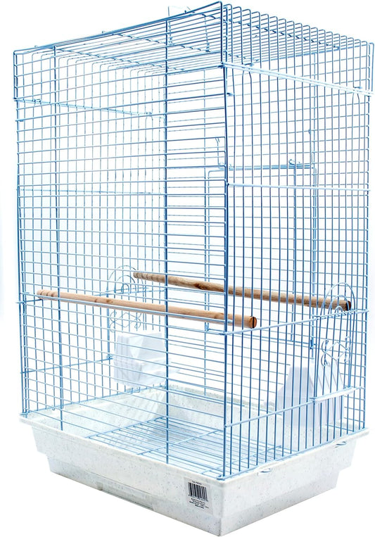 Cockatiel & Small Parrot Starter Kit with Birdcage, Cover, and Accessories – Perfect for Cockatiels, Conures, and Small Parrots – Square Dome – White