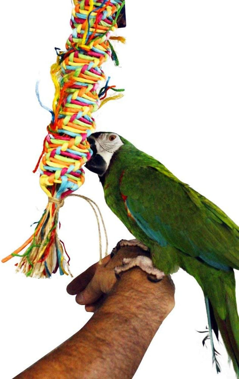 Single Medium Twisted Paper Tornado Bird Toy for Amazons, Eclectus, Mini Macaws, Sun Conures, Cockatoos, African Greys and Similar Sized Medium Birds - Single Item