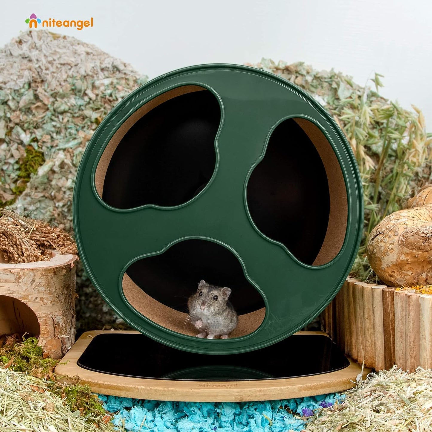 Quiet Hamster Exercise Wheel - Clouds Series Hamster Running Wheels for Dwarf Syrian Hamsters Gerbils Mice or Other Small Sized Pets