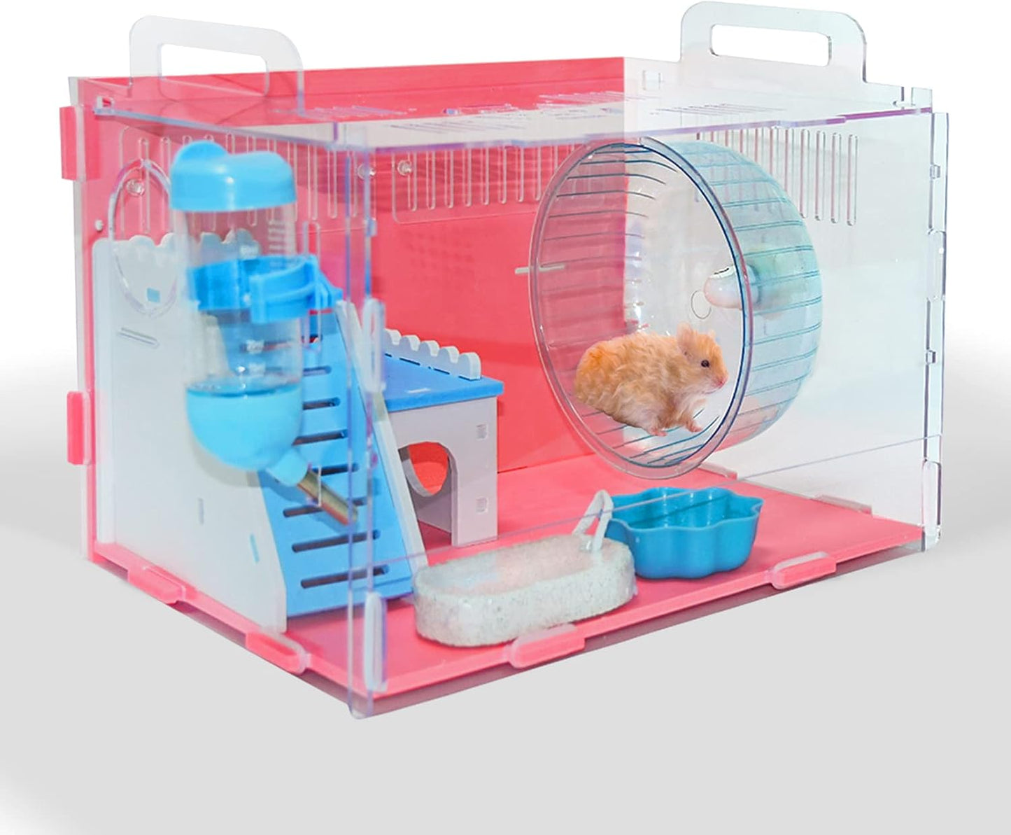 Hamster Cages, Rat Cage, Gerbil Haven Habitat, Habitats with Hamster Accessories Includes Hamster Wheel&Hamster Bedding, Chew Toys, Water Bottle, Food Dish and Hamster Hideout