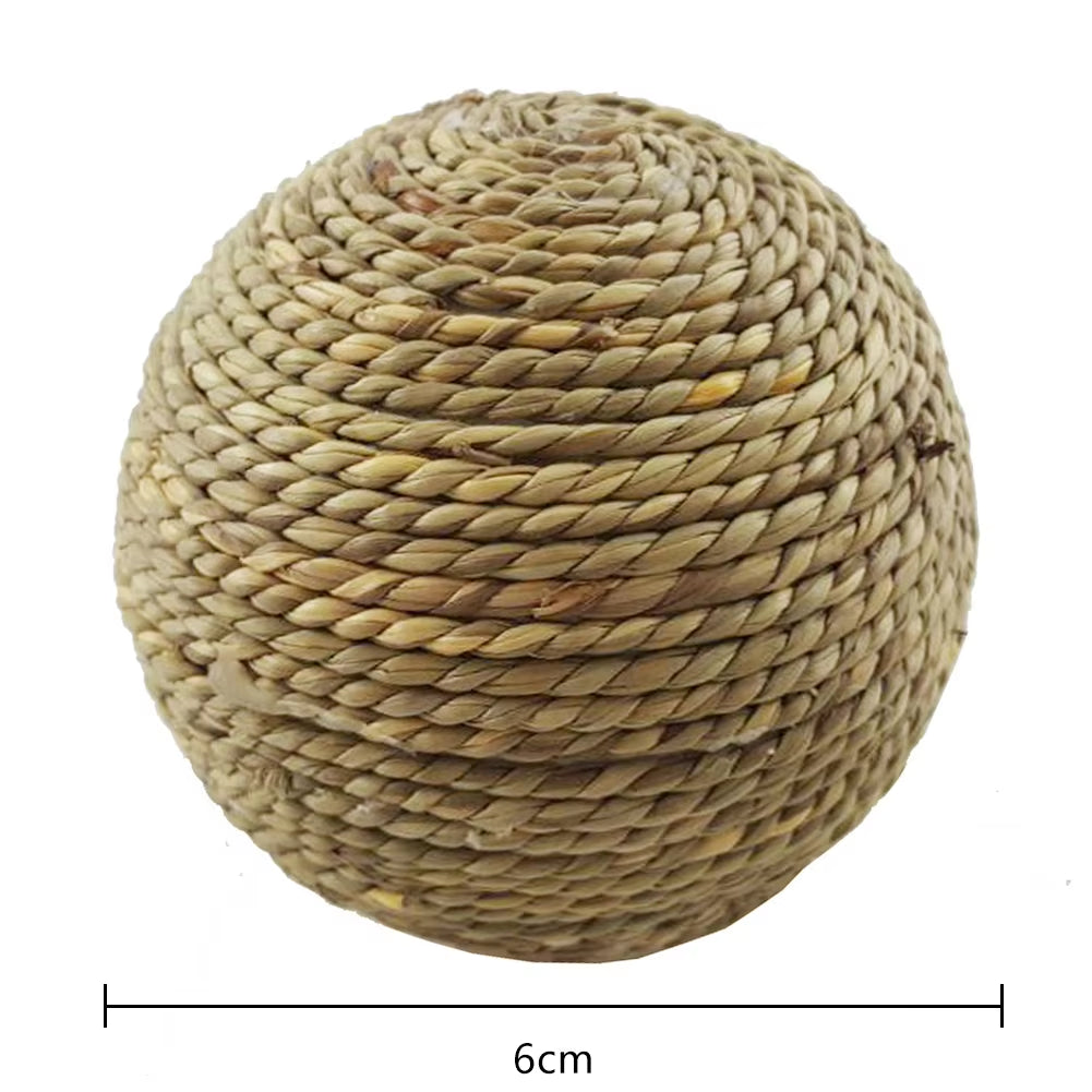 6Cm Pet Chew Toy Natural Grass Ball for Rabbit Hamster Guinea Pig for Tooth Cleaning Supplies Small Pet Toys Rabbit Accessories