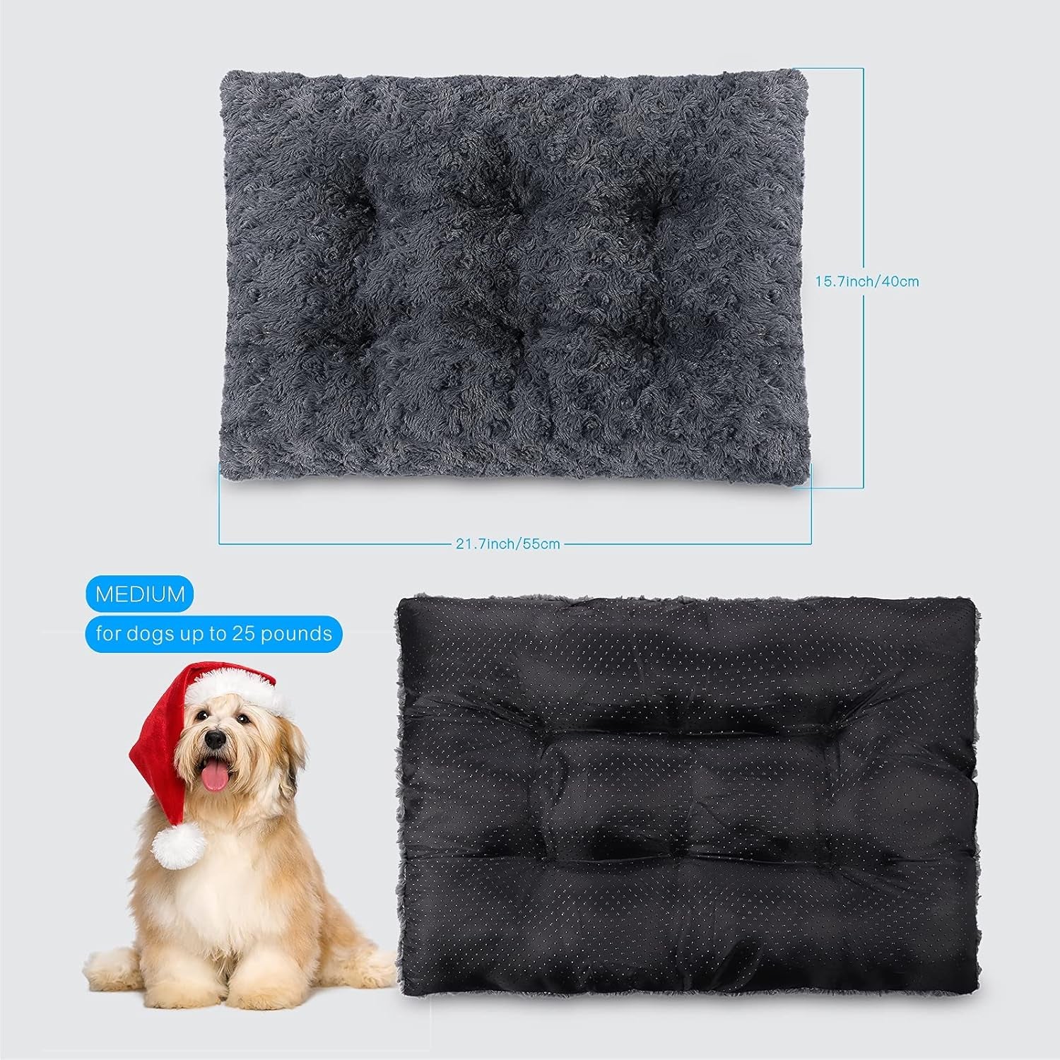 Super Soft Dog Mattress, Cat Mattress, Soft Crate Mat, Pet Sleeping Mat, Machine Washable Non-Slip Dog Cage Pet Mat, Suitable for Kennel Mats for Large, Medium and Small Dog and Cats (Medium)