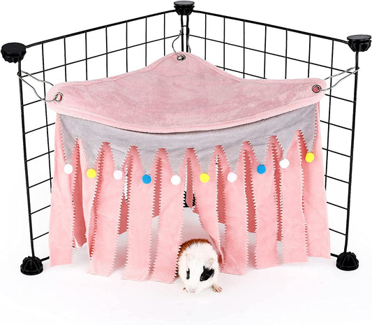 Guinea Pig Hideout, Hideout for Guinea Pig, Guinea Pig Hideouts, Guinea Pig Cage Accessories for Guinea Pig, Bunny, Hamster, Chinchilla, Rabbit without Metal Fences - Pink