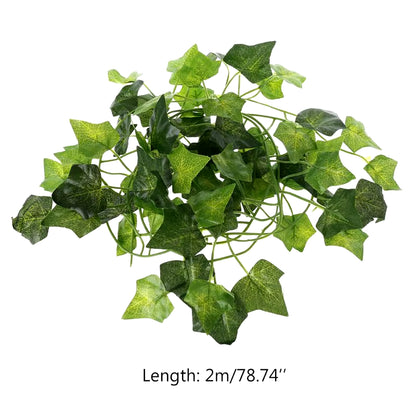 Artificial Vine Reptile Lizards Terrarium Decoration Chameleons Climb Rest Plants Leaves