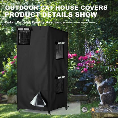 Outdoor Cat House Cover, Feral Cattery Cat Cover, Cat Enclosure Cover, 600D H...