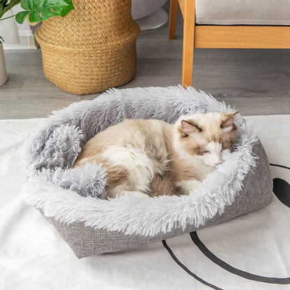 Puppy Plush Bed Winter Warm Dog Bed Cat Small Dog Fluffy Plush Pet Blankets Dual Use Sleeping Soft Mat Puppy Pet Bed Mattress