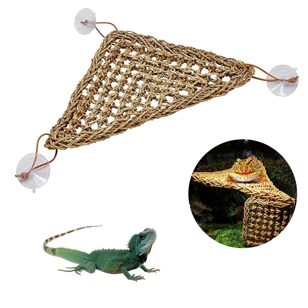 Seaweed Reptile Lizard Hammock Swing Hamster Reptile Pet Lounger Grass Mat Pet Hanging Bed Mat Small Hermit Crabs Geckos Bed