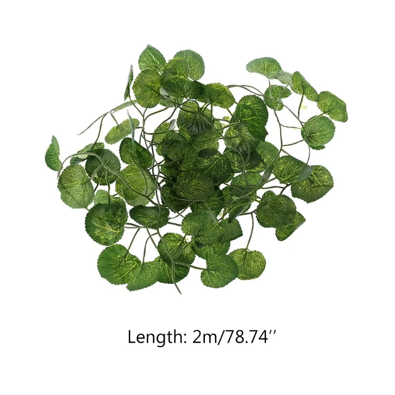 Artificial Vine Reptile Lizards Terrarium Decoration Chameleons Climb Rest Plants Leaves