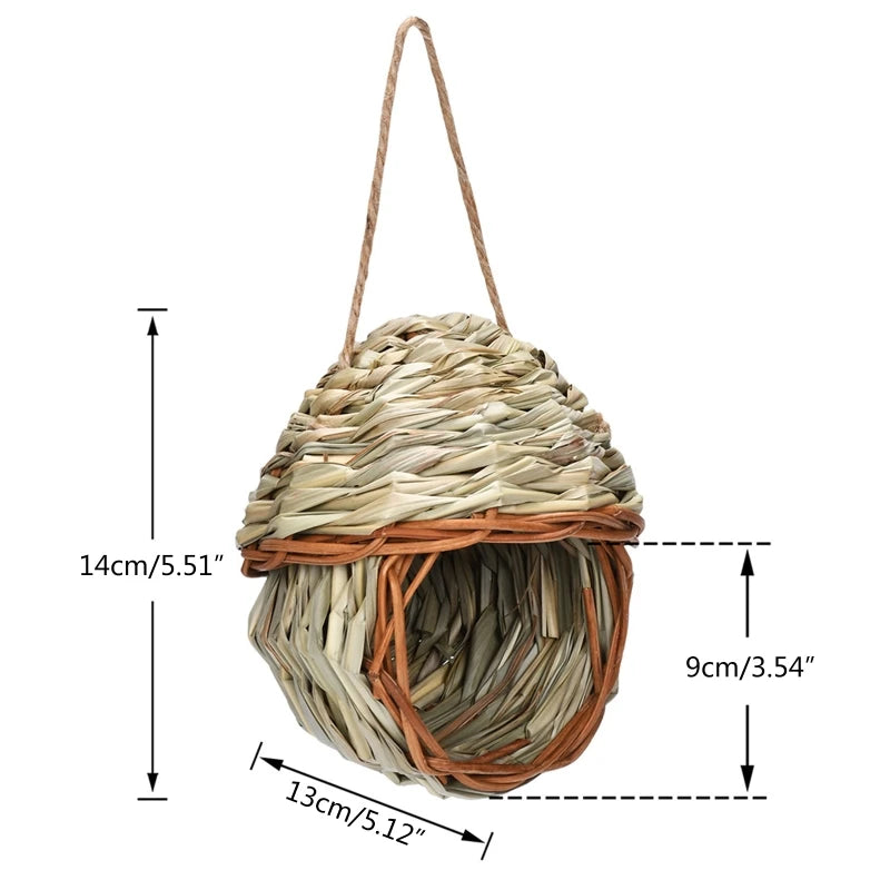 19 Style Birds Nest Bird Cage Natural Grass Egg Cage Bird House Outdoor Decorative Weaved Hanging Parrot Nest Houses Pet Bedroom