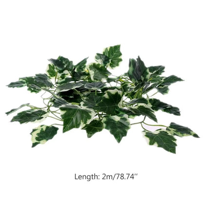 Artificial Vine Reptile Lizards Terrarium Decoration Chameleons Climb Rest Plants Leaves